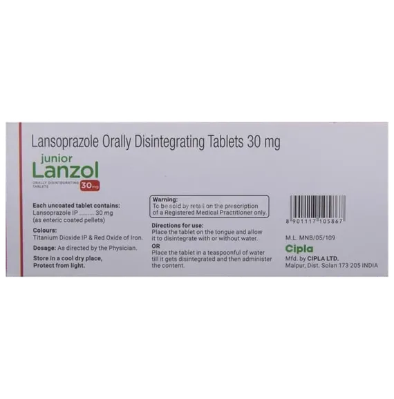 junior lanzol 30mg tablet 10's